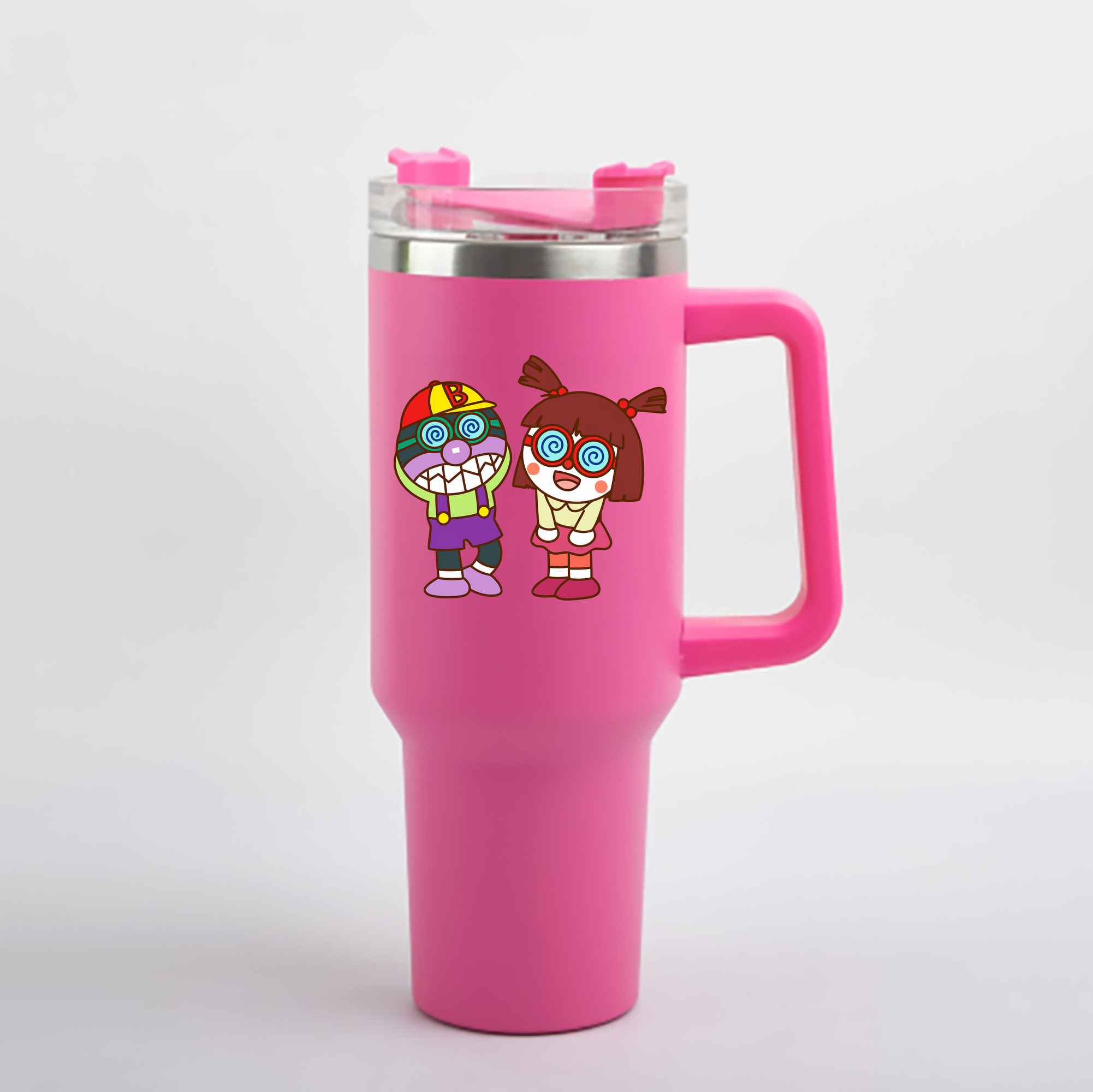 （画像用） アンパンマン Anpanman 1200mL車用タンブラー - クリスタルステッカー（プラスチックストロー付き）